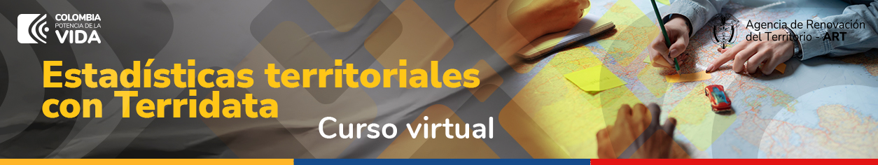 Banner del curso Estadísticas territoriales con Terridata